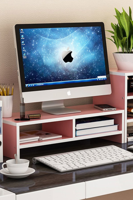 办公室生产力小助手 电脑显示器增高架与双面底座收纳盒的完美组合